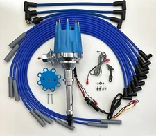 CADILLAC 429 7.0L 1964 1965 BLUE Small Cap HEI Distributor + 8mm Plug Wires USA