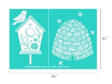 NEW “Birds & Bees” Chalk Couture Chalk Transfer Stencil Size A