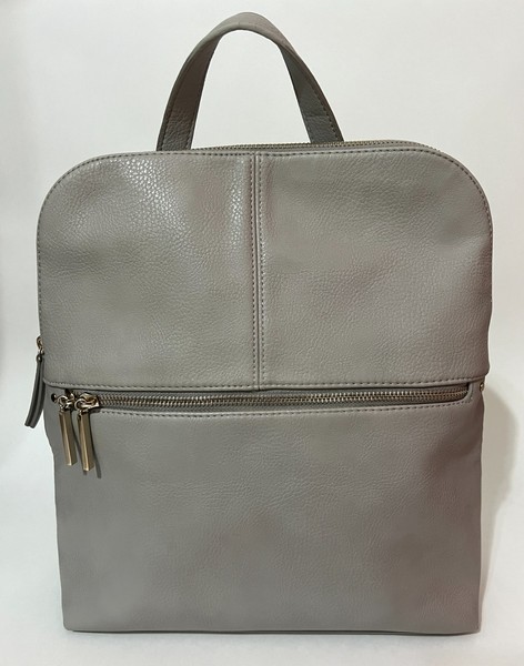 Mochila Market & Spruce Dara Detalle Cremallera Gris Claro Imitación Cuero Mochila