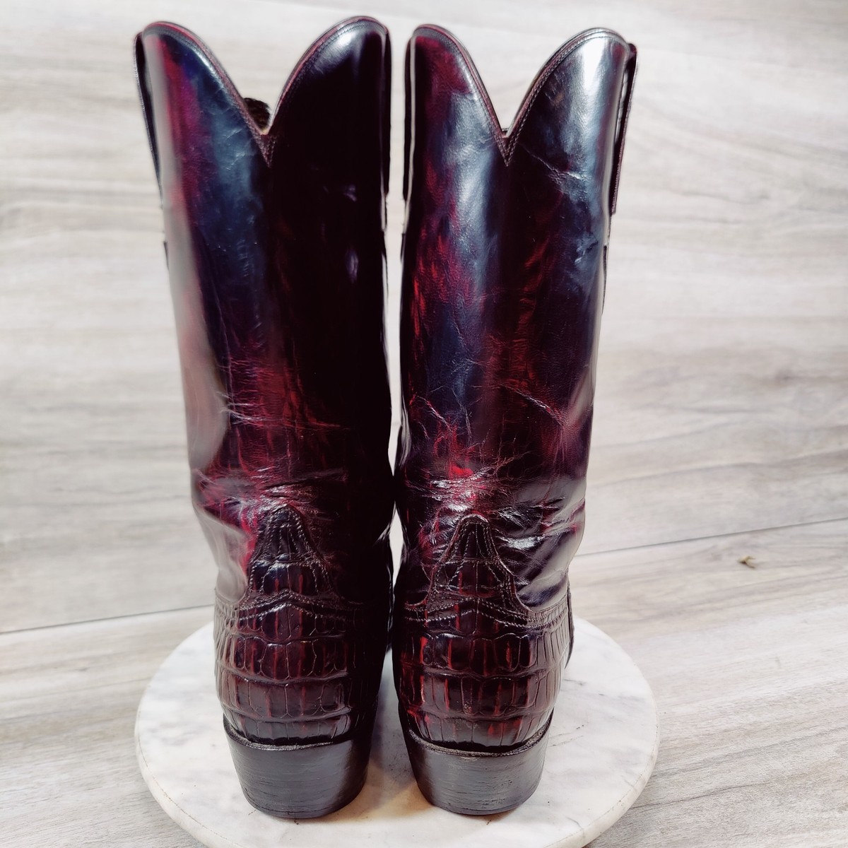 Lucchese Classics Hornback Alligator Cowboy Boot Men 8.5 Black