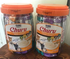EXP 9/25  INABA Churu Grain-Free  Lickable  Creamy Purée WET Cat Treat LOT OF 2