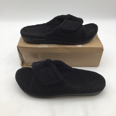 Litfun Womens Orthopedic Slippers Black Arch Support Slides Size US 10.5 NEW