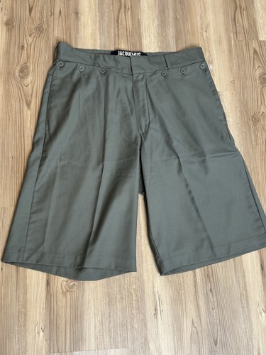 JACQUEMUS LE GADJO Men's Shorts Size 50 / US 40 100% Wool Olive Green Color - Picture 4 of 17