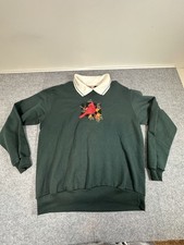 Vintage Morning Sun Women  s Sweatshirt Fall Cardinal Bird Print Sweatshirt Large