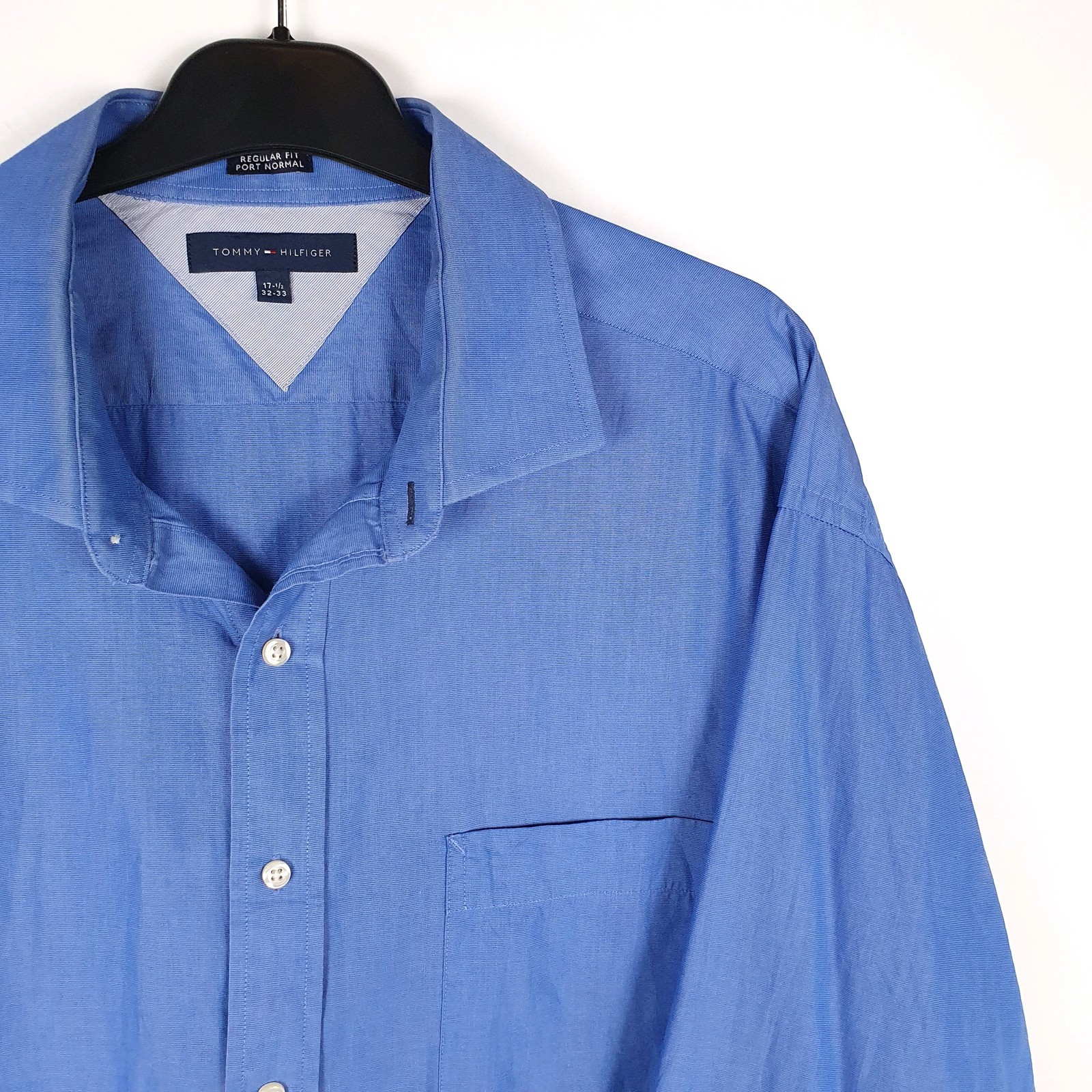 Mens TOMMY HILFIGER Blue Long Sleeve Casual Shirt XL image 2