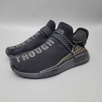 adidas Mens NMD Pharrell Human Race Sneaker Size 5.5 Triple Black Pack GX2487