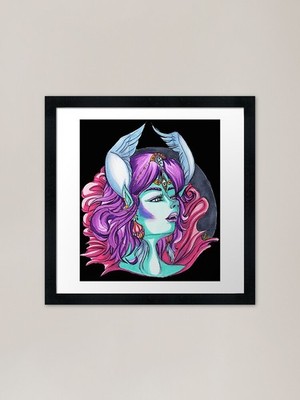 Dämonenportrait gerahmter Kunstdruck gerahmtes Wandbild Poster Leinwanddruck Bild