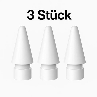 3x Spitzen für Apple Pencil 1 & 2 Gen Ersatzspitzen Nibs Pen iPad Stift Weiß NEU