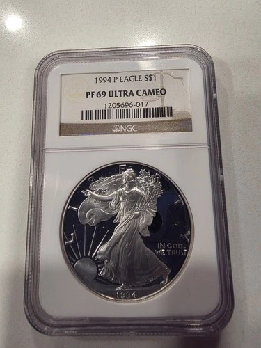 1994 P American Silver Eagle Dollar NGC PF 69 Ultra Cameo (813)