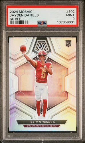 2024 Panini Mosaic Jayden Daniels #302 Silver PSA 9