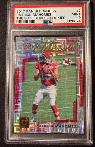 2017 Panini Donruss The Elite Series Rookie Patrick Mahomes II #7 PSA 9