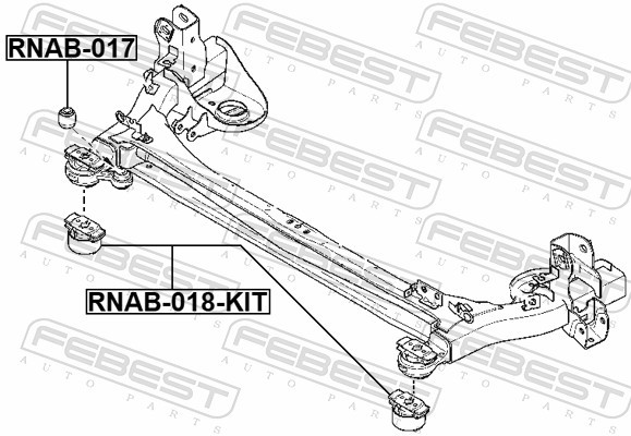 Fits FEBEST RNAB-017 REAR BEAM SILENT BLOCK RIGHT RENAULT LAGUNA III  ⭐UK Stock⭐