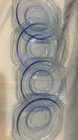 Set of 4 Vintage Madrid By Federal Glass  Light Blue Etched Saucers 5 3/4”
