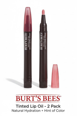 Burt's Bees Women's Tinted Lip Oil Lipstick Crayon Berry Rustling Rose 2 Pack