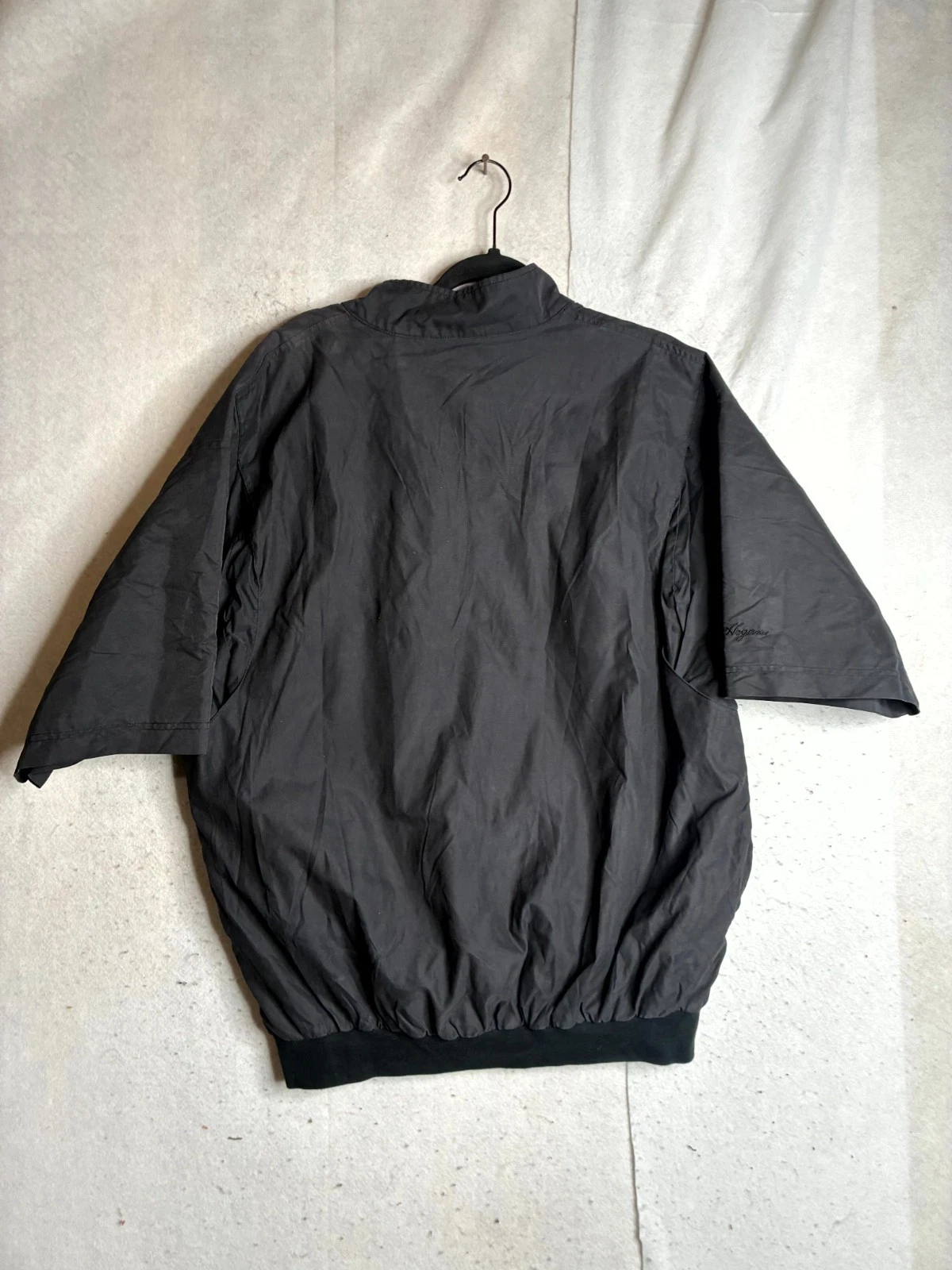 Ben Hogan Windbreaker Jacket Mens Large Black Ribbed Hem Short Sleeve 1/4 Snap image 15