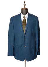 Ralph Ralph Lauren Blue Wool Silk Linen Sport Coat Size 44
