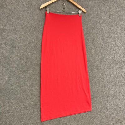 Kookai Skirt Womens Size 40 Red Corduroy Elastic Waist Maxi Stretch 50105 |  eBay