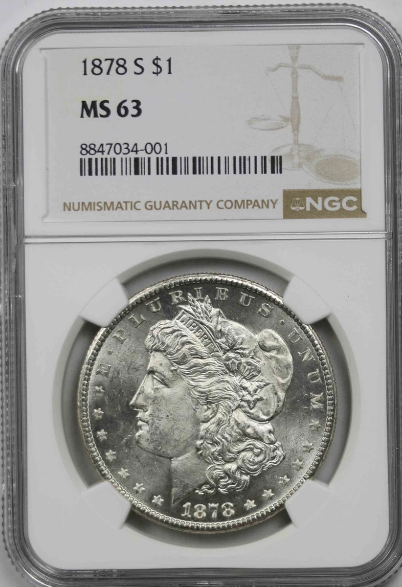 1878年モルガンダラー銀貨 7TF Rev79 MS63 アンティーク Certified