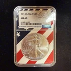 2013 $1 American 1oz Silver Eagle NGC MS69 Flag Label Core