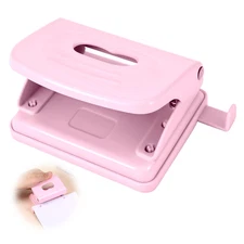 2 Hole Punch, Mini Metal Binder Adjustable Two Holes Punch for File Folder, Port