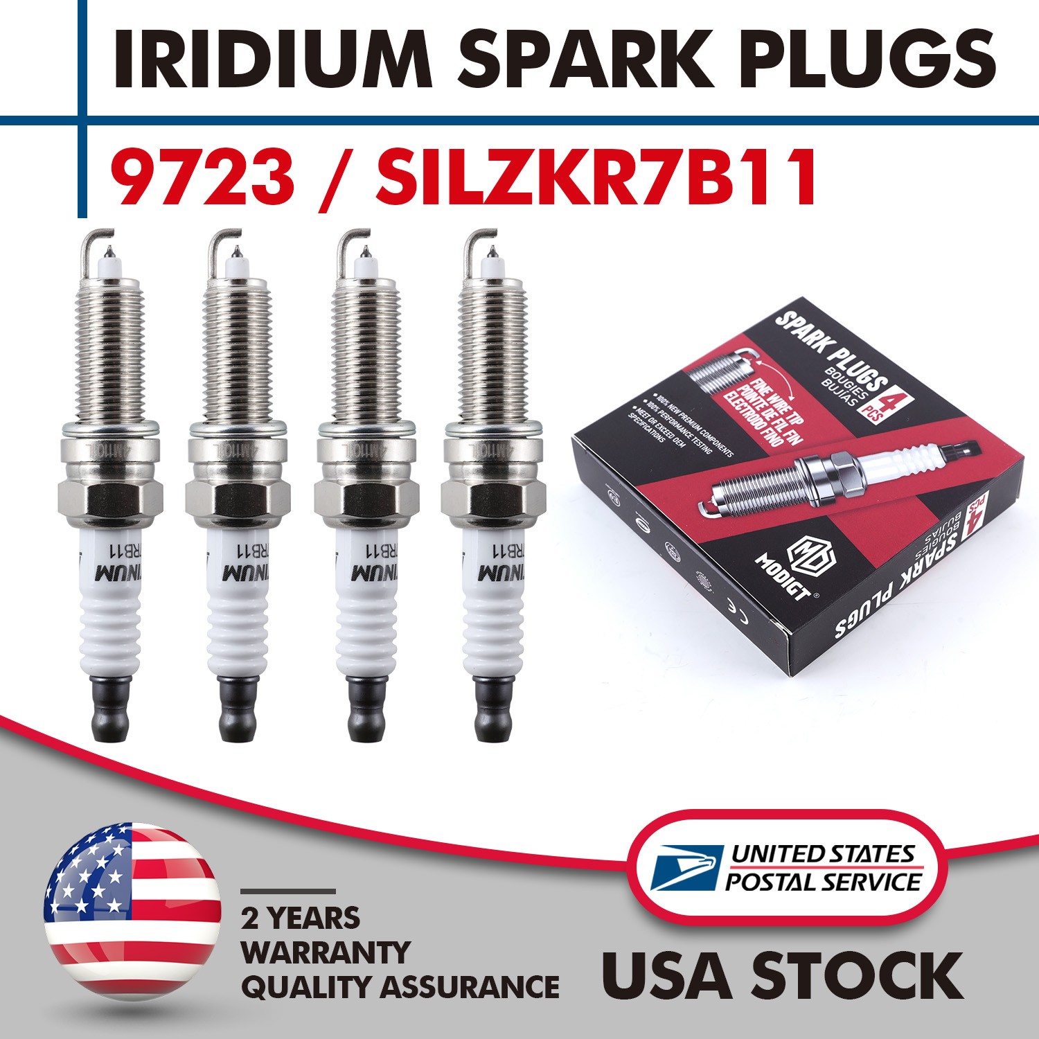 SILZKR7B11 4X Iridium Spark Plugs For Hyundai Elantra Santa Fe 1884611070 9723