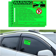 50 Pc Car Parking Violation Stickers, 7.5"x5.5" Tow  Illegal Parking Warning La