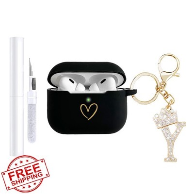 AIIEKZ AirPods Pro 3 Case Y Black Silicone Heart