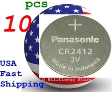 10 pcs CR2412 2412 LR2412 Panasonic Bulk 3V Lithium Coin Battery w/ free trk#