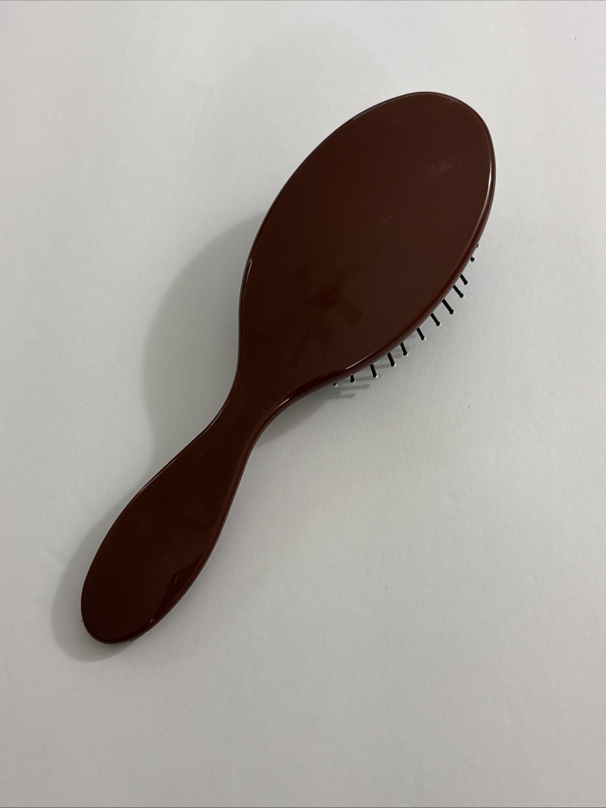 Detangling Brown /Wht Ball Tipped Handheld Plastic Hair Brush 8” New In Package
