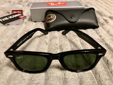 Ray-Ban RB2140 Wayfarer Black Polarized 50mm Unisex Sunglasses Box  Papers