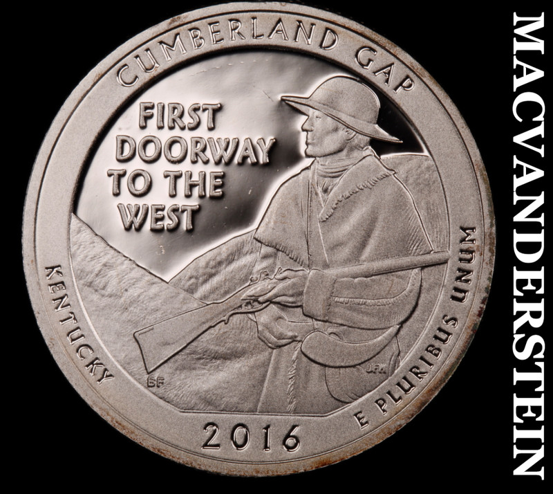 2016-S Silver Cumberland Gap Quarter - Choice Gem Proof  Lustrous  #M610