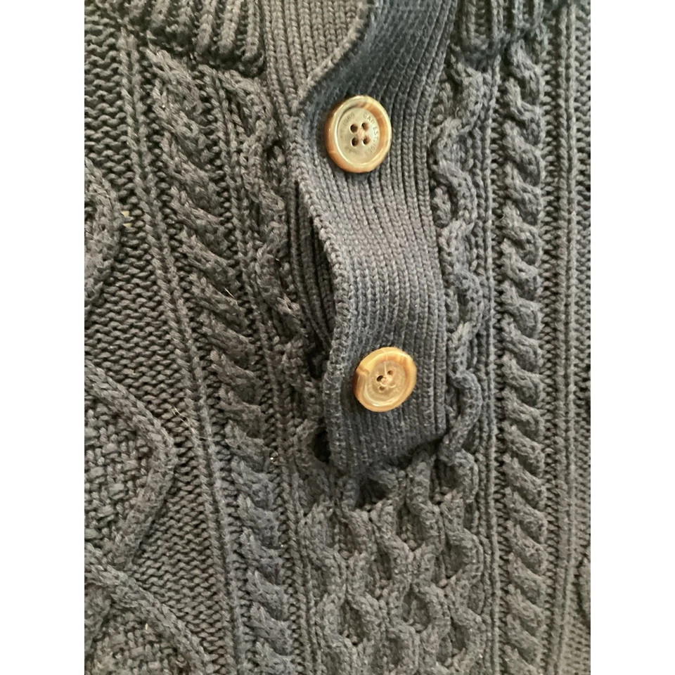 Gap Boys Cable Knit Sweater Size XL Navy Blue Fisherman Preppy Classic Uniform - Image 2 of 4