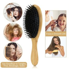 Hair Brush, Natural Boar Bristle Hair Brush, Wooden Bamboo Hair Brush for Women