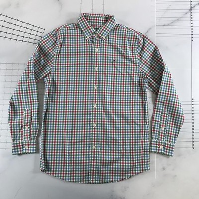 Vineyard Vines Hemd Jungen 12-14 Karo Gingham Wale Knopfleiste Langarm