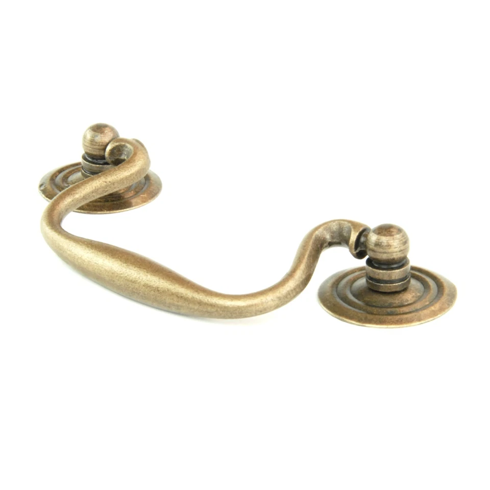 Antique Swan Neck Style Cabinet Handle Drawer Drop Pull Kitchen Cupboard Dresser - Image 4 of 4