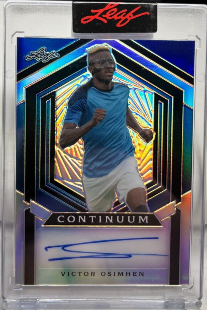 Victor Osimhen 2023 Leaf Continuum BLUE Autograph Auto #d 24/68