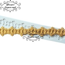 Relief Border Silicone mold Baroque Scroll Flower Frame Edible Lace Sugarcraft