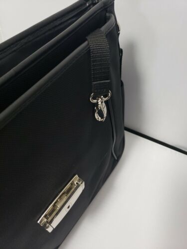 BOSCA Briefcase leather & Canvas crossbody business, messenger, laptop, bag key - Picture 4 of 12