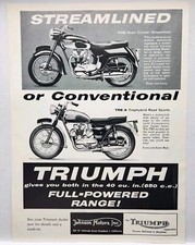 1960 Triumph T110 Road Cruiser Tr6a Trophybird Road Sports Motorcycle Print Ad 1960 Triumph T110 Road Cruiser Tr6a Trophybird Road Sports Motorcycle Print Ad