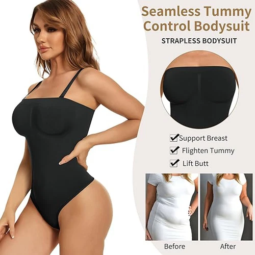Traje para mujer sin tirantes de compresión con forma moldeador de cuerpo para el torso control de barriga - Imagen 10 de 31