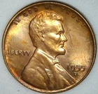 1955-D 1C Lincoln Wheat Cent BU 22ro0806