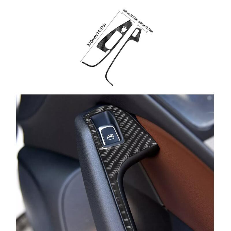 Front Window Lift Button  Decor For Audi Q5 2009-2017 Trim Cover Carbon Fiber