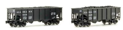 Z Scale Z Gauge WDW Full Throttle FT-2041-2 Alaska RR 33' Hopper 2 Car Set #2