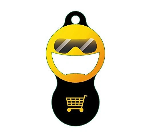 Sunny neu Einkaufswagenchip Metall Flaschenöffner - Schlüsselanhänger abziehbar