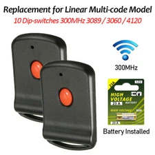 2pcs 3089 Gate Opener Remote 10 Dip Switch Garage Door Opener Remote Transmitter
