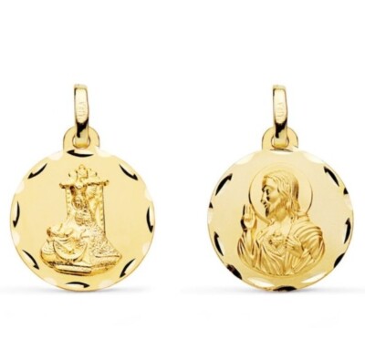 Colgante Oro 18k 750 mls. Escapulario Virgen De Las Angustias 16 MM. 1,60 Gramos