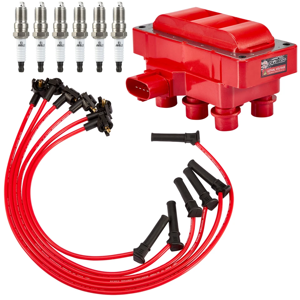 Bobina de ignição FD480 + plugues + fio para Ford Explorer Sport Trac Taurus Ranger V6 - Imagem 3 de 4