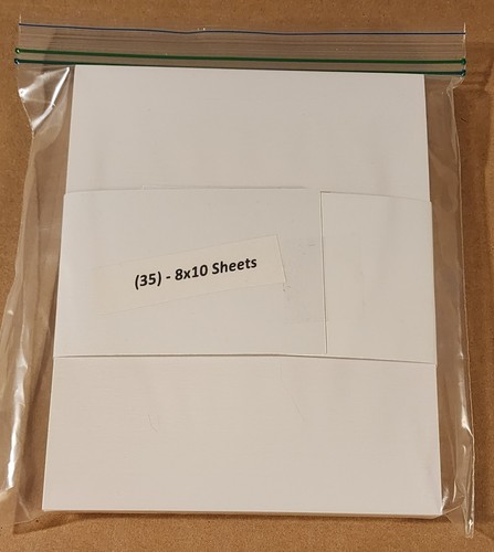 35 - 8"x10" White Cardboard 200gsm Thick Paper Cardboard Sheets - 35 Count Pkg 