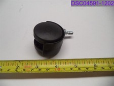 Qty  4: Twin Caster Black Plastic 1-5/8" x 1-1/4" wheel, 9/16" stem length
