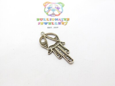 Sterling Silber filigran Mittelfinger Anhänger Charm Vintage um 1970